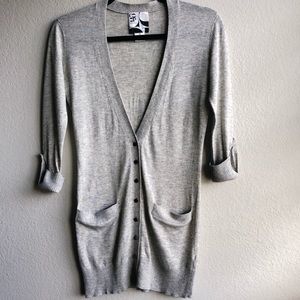 Barney’s New York Gray Vneck Long Cardigan XS